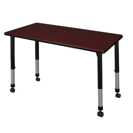 Regency Kee 42 x 30 in. Height Adjustable Mobile Classroom Activity Table- Mahogany MT4230MHAPCBK